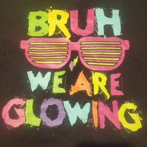 Black T-Shirt with Neon Graphic Print